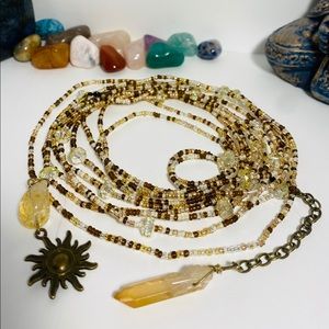 Citrine and Quartz sun waistbeads